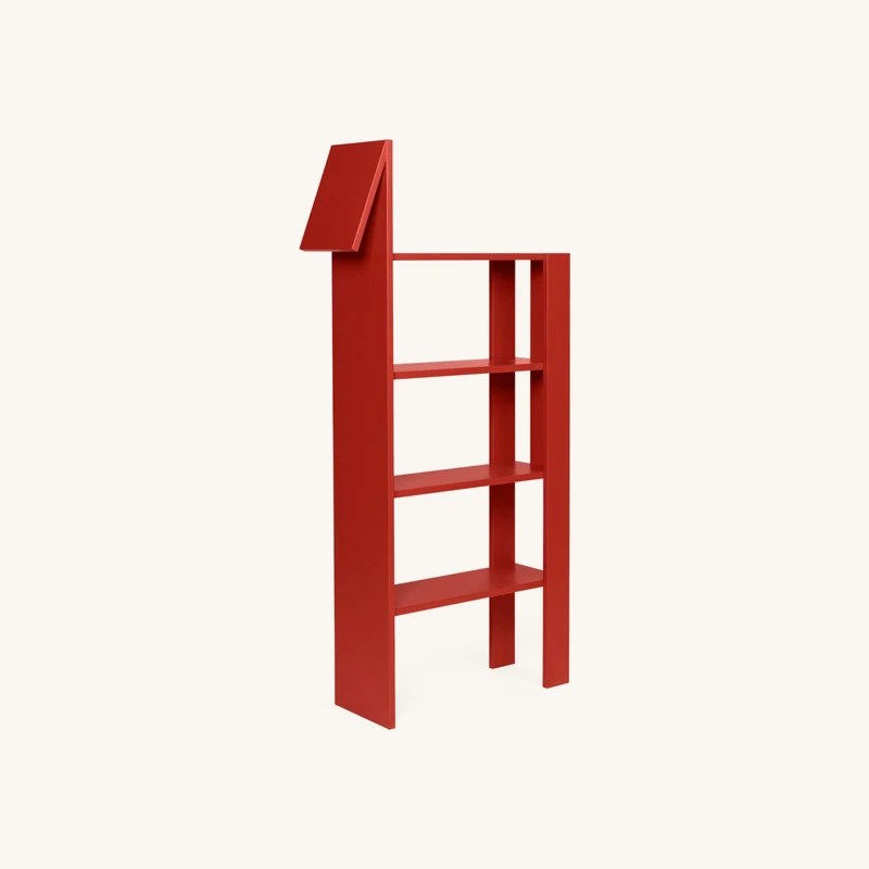 Bibliothèque en mdf rouge chez The Cool Republic