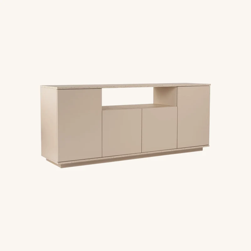 Buffet en bois cachemire et effet travertin chez The Cool Republic