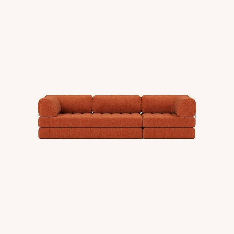 Canapé convertible en polyester recyclé orange chez The Cool Republic