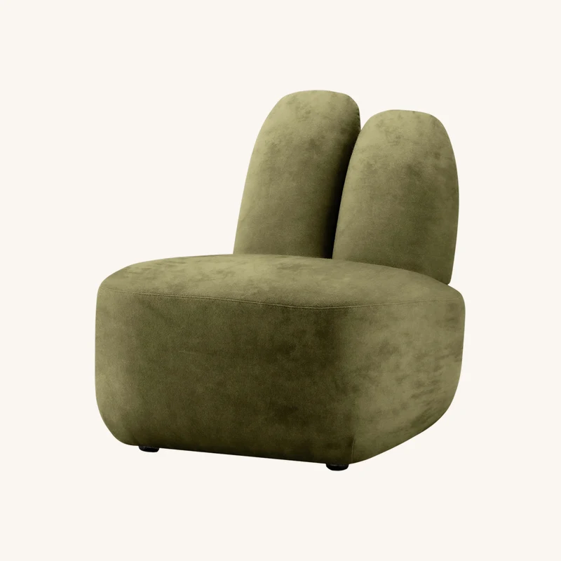 Fauteuil en tissu textum avelina vert velour chez The Cool Republic
