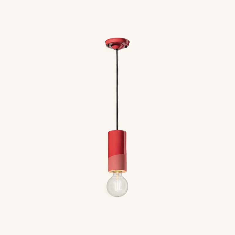 Suspension en céramique rouge corail chez The Cool Republic