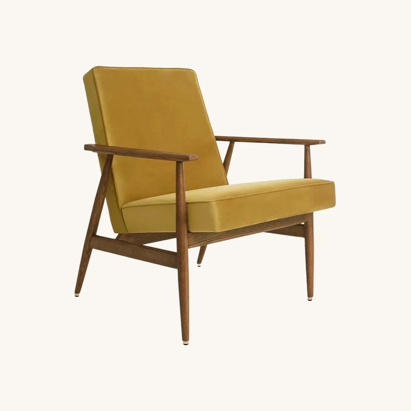 Fauteuil avec accoudoirs en velours brillant chez The Cool Republic