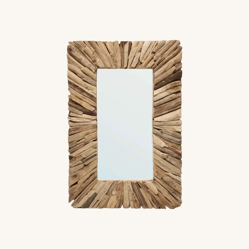 Miroir encadré en bois flotté chez The Cool Republic