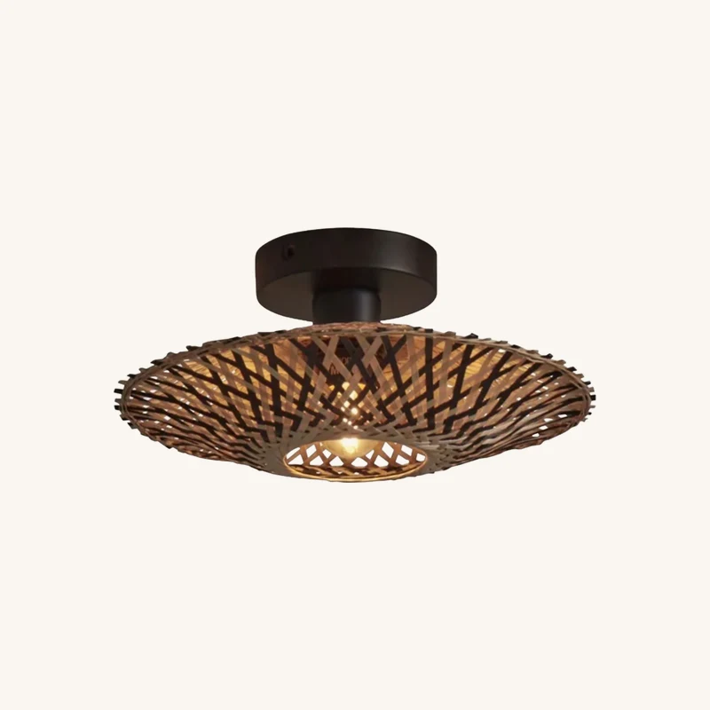 Plafonnier en bambou noir et naturel chez The Cool Republic