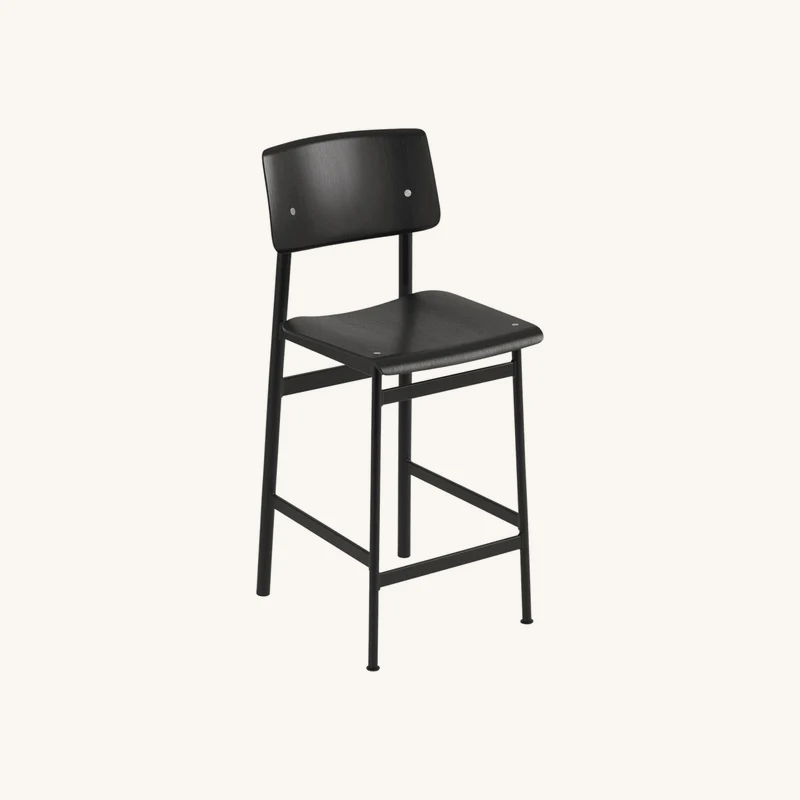 Tabouret de bar en chêne noir et noir chez The Cool Republic