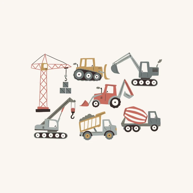 Stickers Engins de chantier rouge chez Vertbaudet