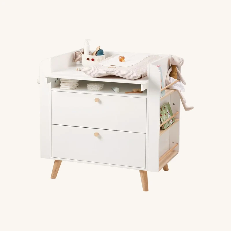 Commode à langer confetti blanc chez Vertbaudet