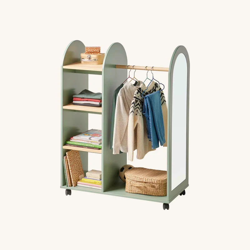 Portant miroir arc-en-ciel vert sauge chez Vertbaudet