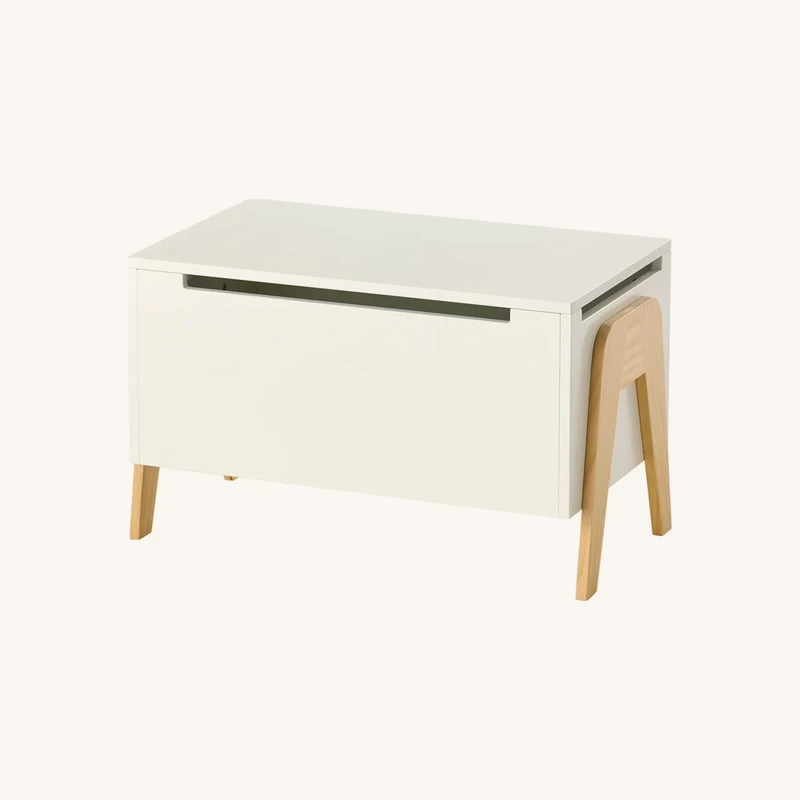 Coffre à jouets rétro blanc chez Vertbaudet