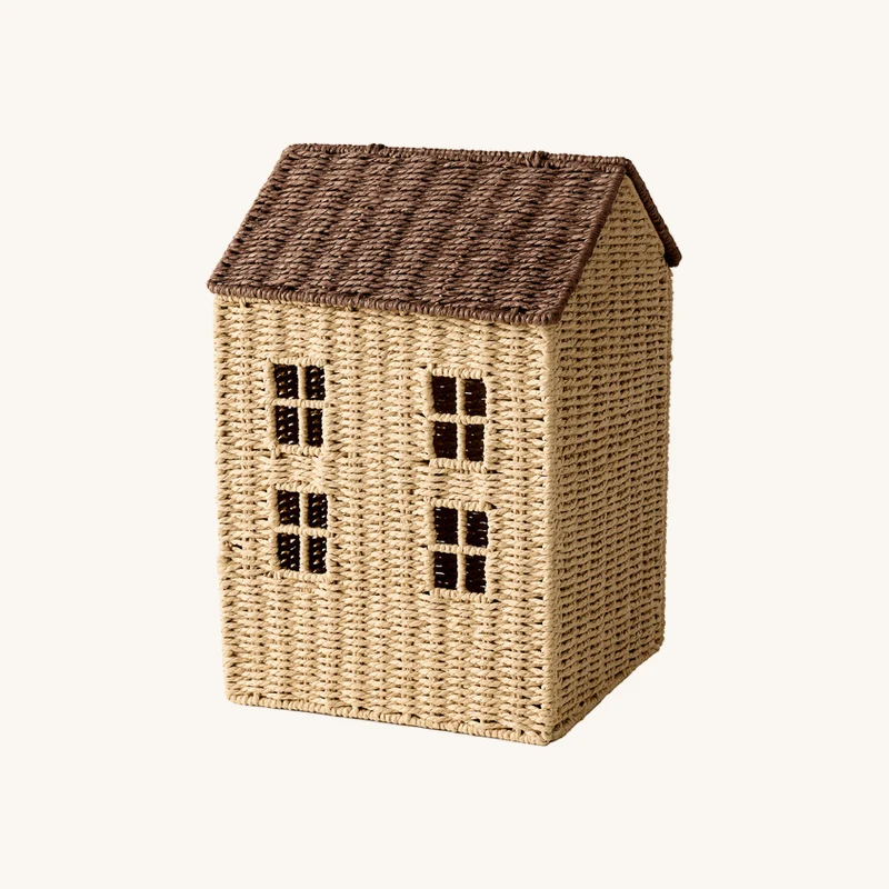 Panier Maison en corde de papier beige chez Vertbaudet
