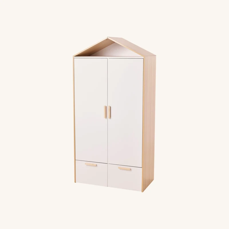 Armoire cabane en bois enfant blanc chez Vertbaudet