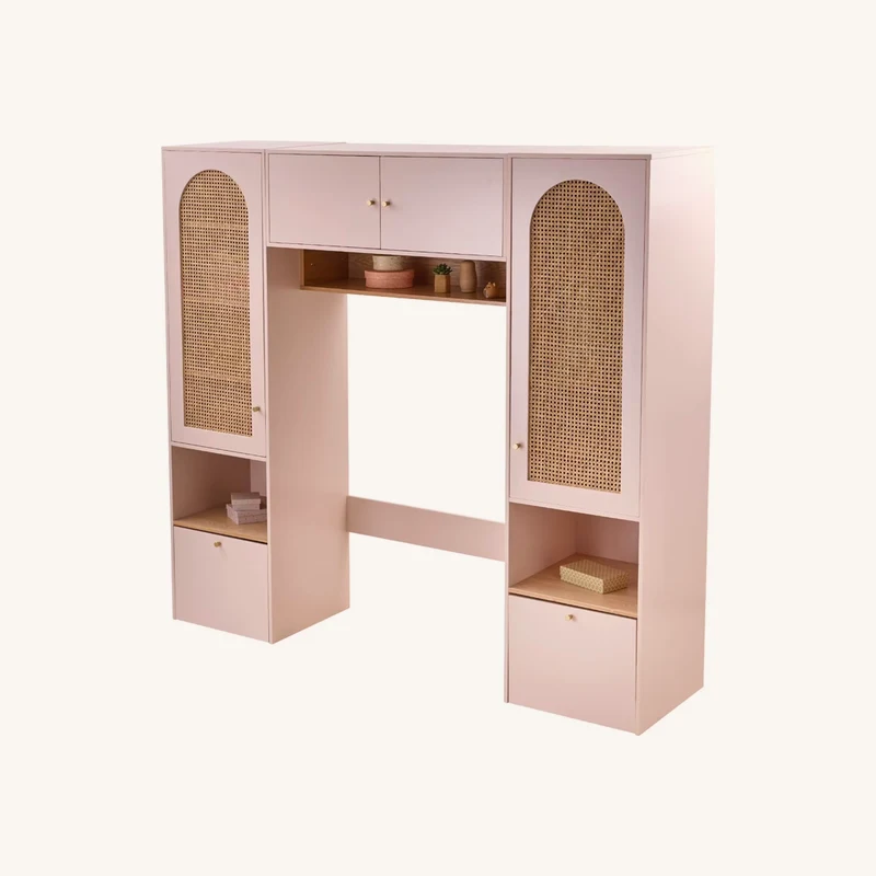 Tête de lit pont armoire et rangement cannage chez Vertbaudet