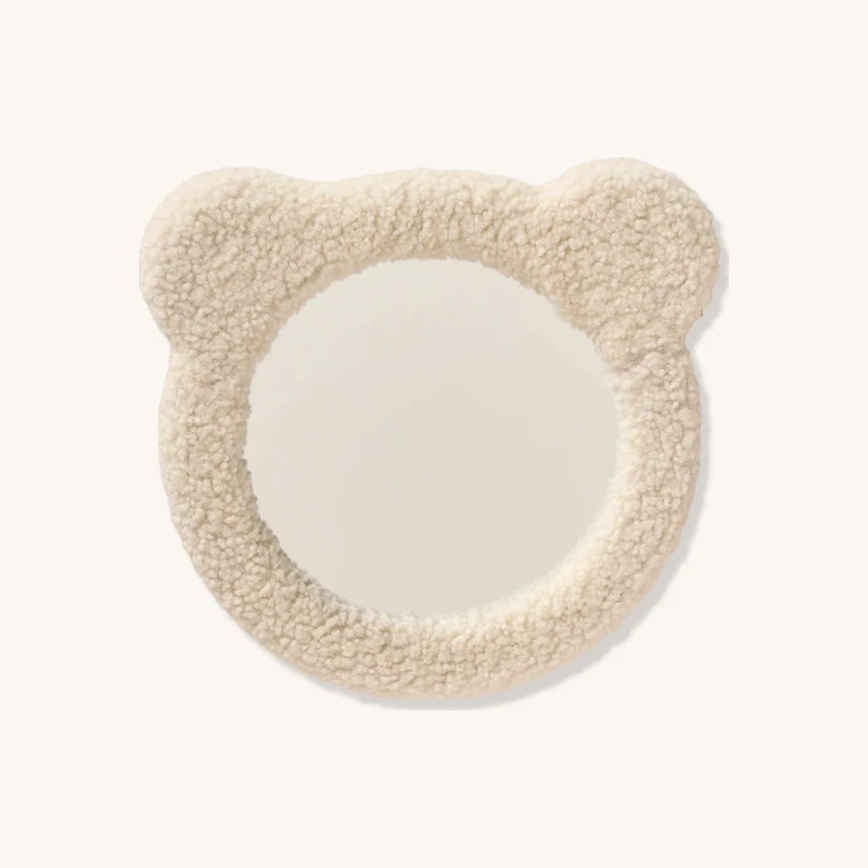 Miroir ourson en bouclette écru chez Vertbaudet