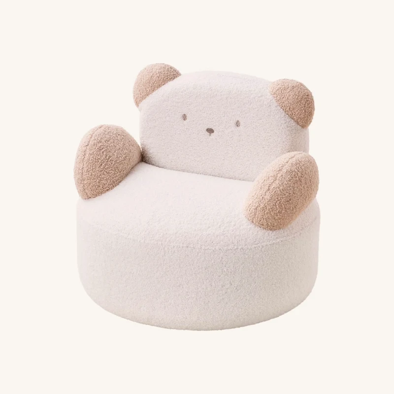 Fauteuil pivotant enfant ourson bouclette blanc chez Vertbaudet