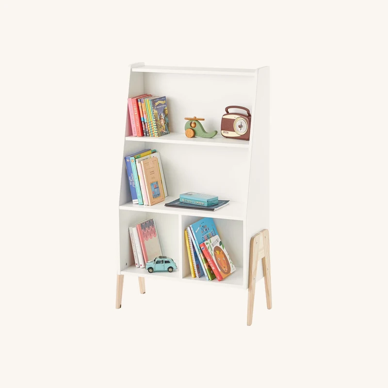 Bibliothèque retro blanc mate chez Vertbaudet